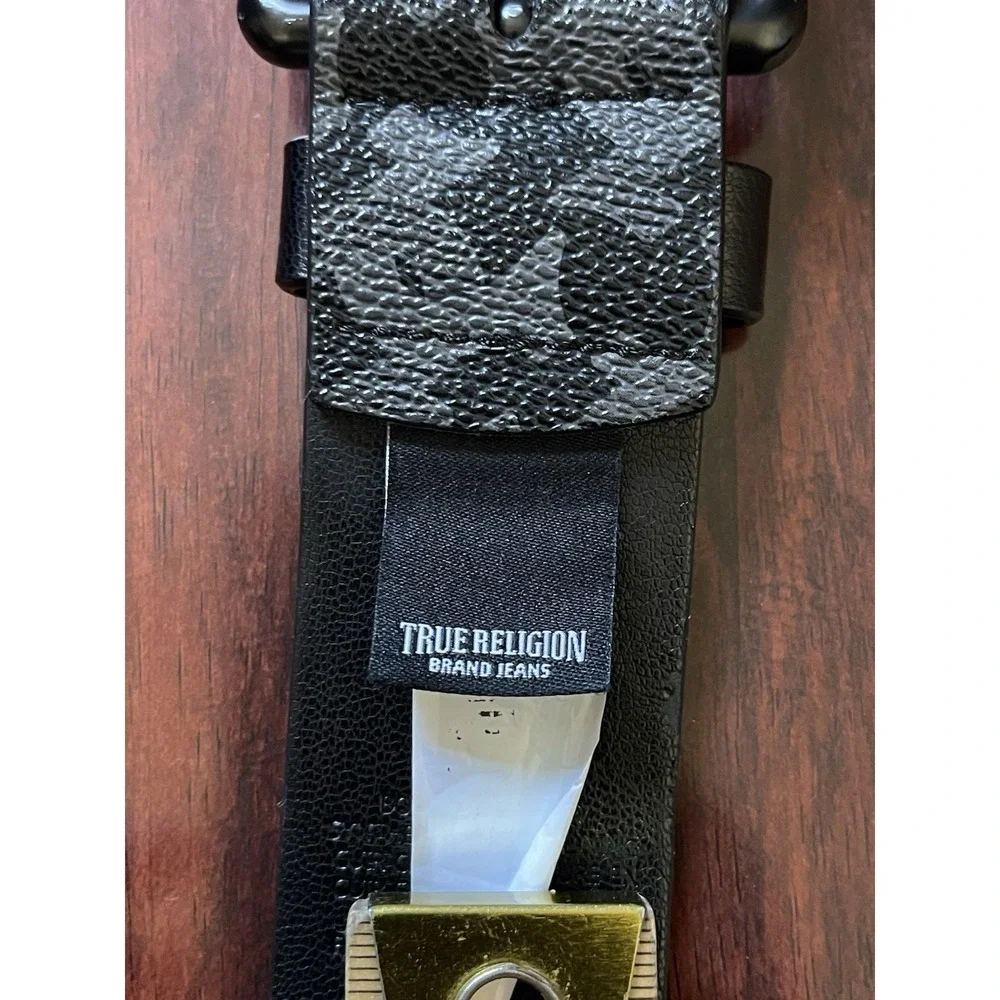 True Religion Belts Brown Horseshoe & Black Gamma Buckles Men's Size 38 Lot Of 2